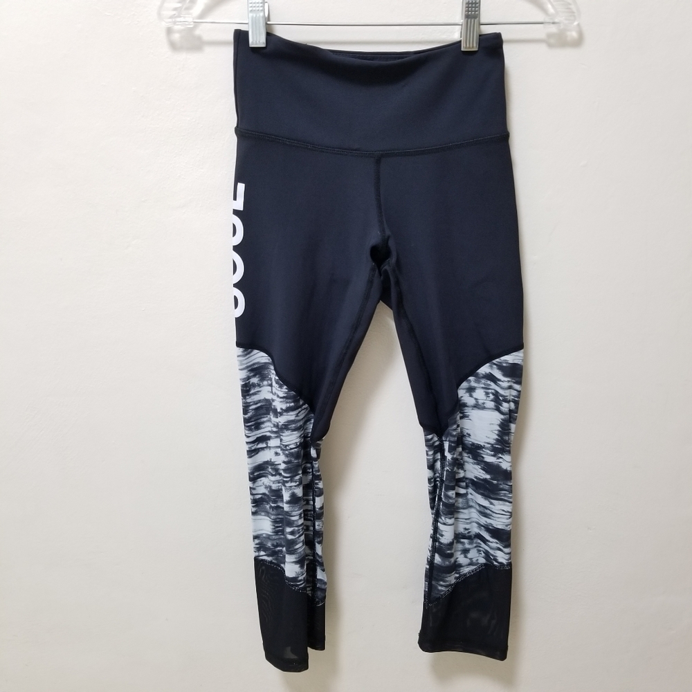 Soulcycle Womens Leggings Performance Cropped Mesh Print Activewear Cycling XS
